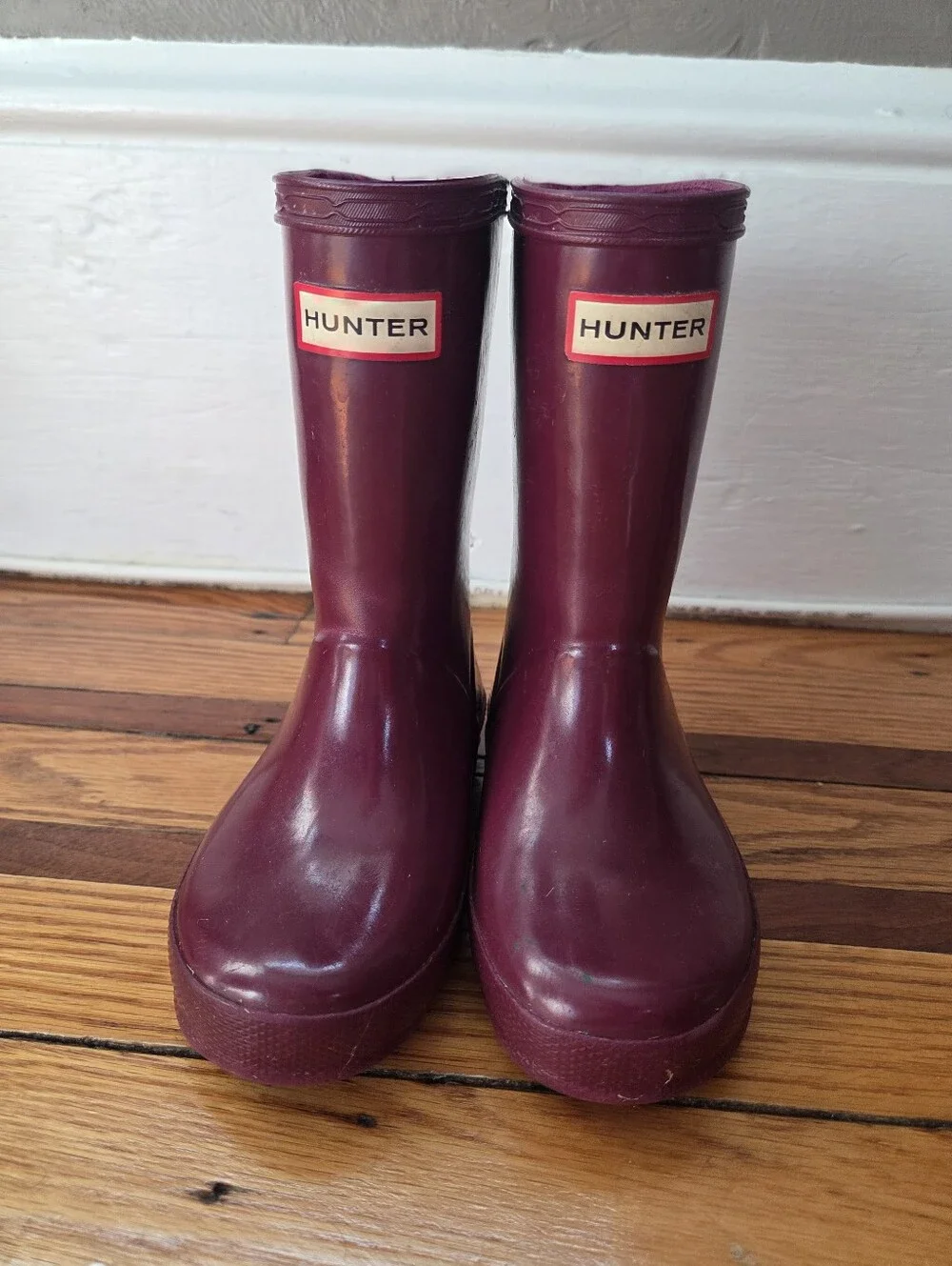 Hunter Kids' Rain Boots in Deep Burgundy